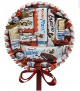 Lizak z słodyczami Kinder, prezent Mikołajkowy, świąteczny.