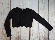 128 TU Czarne bolerko z błyszczącą srebrną nitką