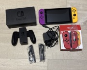 Nintendo Switch V1 Unpatched Set + Mario Red Joy-Cons