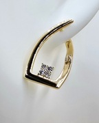 Kolczyki stal chirurgiczna geometryczne z subtelnym oczkiem [K027]