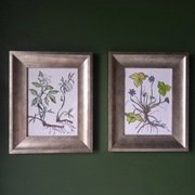 Obrazki ręcznie malowane akwarela zestaw dwie sztuki wzór botaniczny