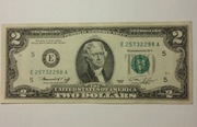2 dolary usa seria 1976 r, stan piękny  numer E 257332298 A