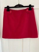 Czerwona spódnica mini na podszewce 80% wełna vintage