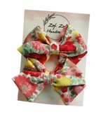 Spinki kokardy handmade w kwiaty
