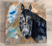 Oryginalny obraz olejny na płótnie – Portret konia
