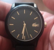 zegarek Lacoste damski unisex czarno złoty jak nowy