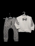 Zestaw komplet elegancki na święta Komunibluzka baggy mucha guziki