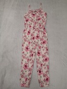 Kremowy kolorowy elegancki letni kombinezon w kwiatki Matalan 134 jak nowy