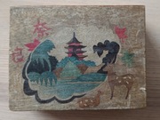 Japonia, Nara, stare pamiątkowe pudełko, intarsja