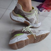 Marc Cain sneakersy białe z zielonym neonem rozmiar 39