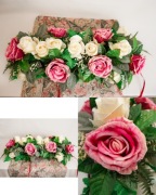 Kompozycja nagrobna róże 70 cm stroik na grób premium
