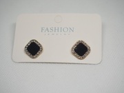 Eleganckie kolczyki damskie sztyfty w kolorze czarnym