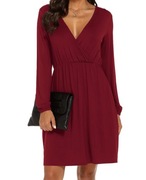 Sukienka kopertowa długi rękaw kieszenie XL-3XL