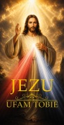 Baner religijny Boże Ciało 200x100 cm - Jezus Miłosierny „Jezu Ufam Tobie”
