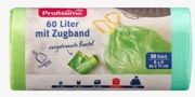 Worki na śmieci 60 l z taśmą ściągającą, 30szt. x5 opakowań Niemeckie
