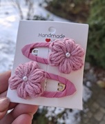 Spinki do włosów handmade 2 szt. szydełkowe kwiatki 