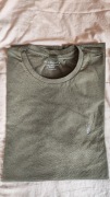 AllSaints zielony khaki t-shirt rozm XL jak L organiczna bawełna 