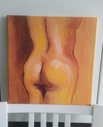 Akt kobiety, olej na płótnie, 30 x 30 cm