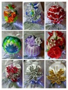 PIĘKNE BOMBKI RĘCZNIE ROBIONE ZE WSTĄŻEK 20CM DUŻO