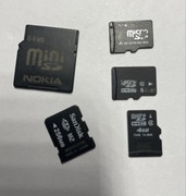Zestaw 5 Kart MicroSD, mini SD, M2