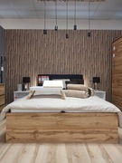 Sypialnia Tetrix dąb wotan, łóźko z podnośnikiem + szafka nocna  