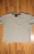T-shirt Superdry r. 44 szary kr rękaw bawełna damski bez nadruku 