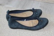 granatowe baleriny Lasocki r 37 dziurki kokarda skóra