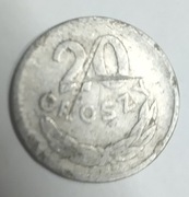 Moneta 20 groszy 1961 rok nie czyszczona 