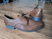 Clarks buty męskie eleganckie 44 1/2 brązowe półbuty skórzane  wizytowe