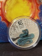Srebrna moneta Lunar III Rok Węża Snake 1 uncja 2025 Kolorowany