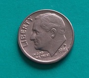 10 CENTÓW USA 1981 ONE DIME LIBERTY Roosevelt