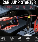 Booster rozruchowy Bateria Mocny Jump Starter 1200A Latarka Wyświetlacz