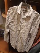 Zara men shirt 2x white floweres, dark blue 