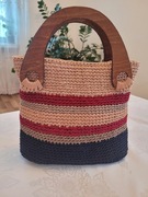 Torebka Ręcznie robiona z drewnianymi uszami