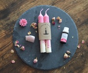 Naturalne świece sojowe z różą damasceńską, 15 cm