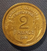 Moneta Francja 2 franki 1938