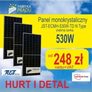 Panele fotowoltaiczne 530W Panel Just Solar Od ręki 248 zł netto