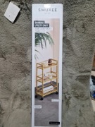 Bambusowy wózek pomocniczy na kółkach 3 półki 