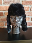 czapka uszatka z futrem królika