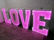 Napis Love duży wys. 120cm podświetlenie LED RGB 