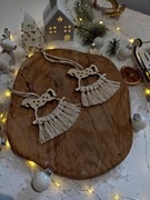 Konik na biegunach ozdoba świąteczna makrama 