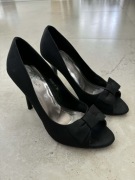 buty czarne szpilki roz. 36 , kokarda, idealne obcas 8 cm