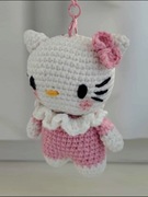 Hello Kitty + zawieszka, handmade, amigurumi