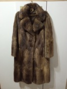 Brązowe futro futerko ręcznie szyte hand made vintage L/XL