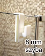 Wieszak na ręcznik na szybę do kabiny prysznicowej - 8 mm, jednostronny