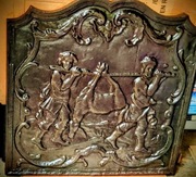 Płyta kominkowa. Żeliwo. XIX w. Polowanie. Myśliwstwo. Kominek.