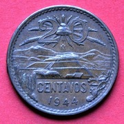 20 Centavos  1944 r  -  Meksyk  Piramida Teotihuacan    mennicza   !!!   