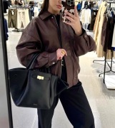 Kurtka skórzana bomber bomberka ZARA S XS