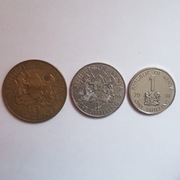 Monety Kenia 10 centów 1984, 1 szyling 1966 i 2010