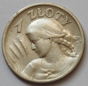 1 złoty Żniwiarka 1925 z kropką piękna